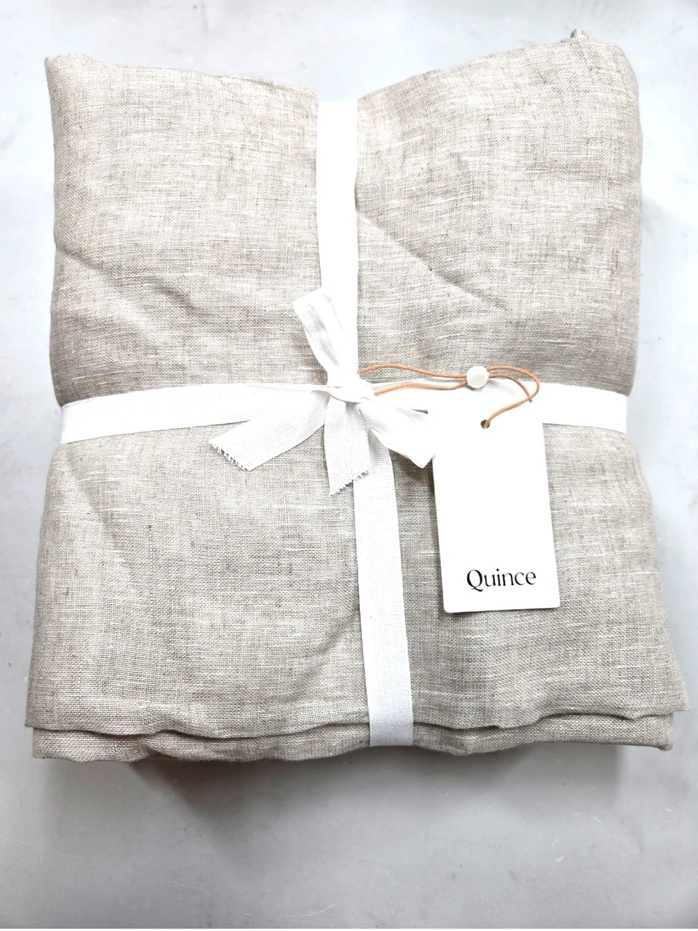 NWT QUINCE Set Of 4 48x84 European Linen Sheer Curtains Flax 9867